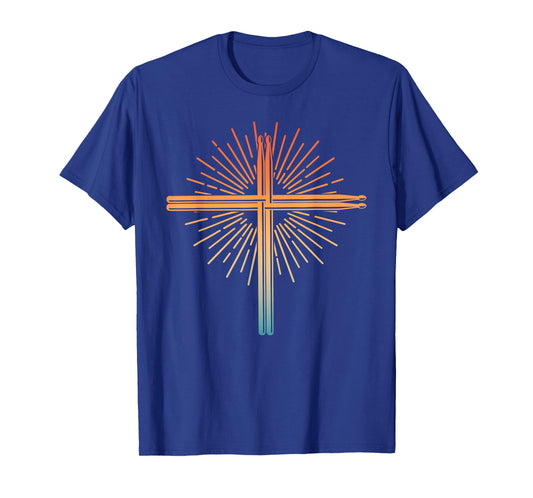Cool Drummer Art For Men Women Boys Drum Christian Drummer T-Shirt