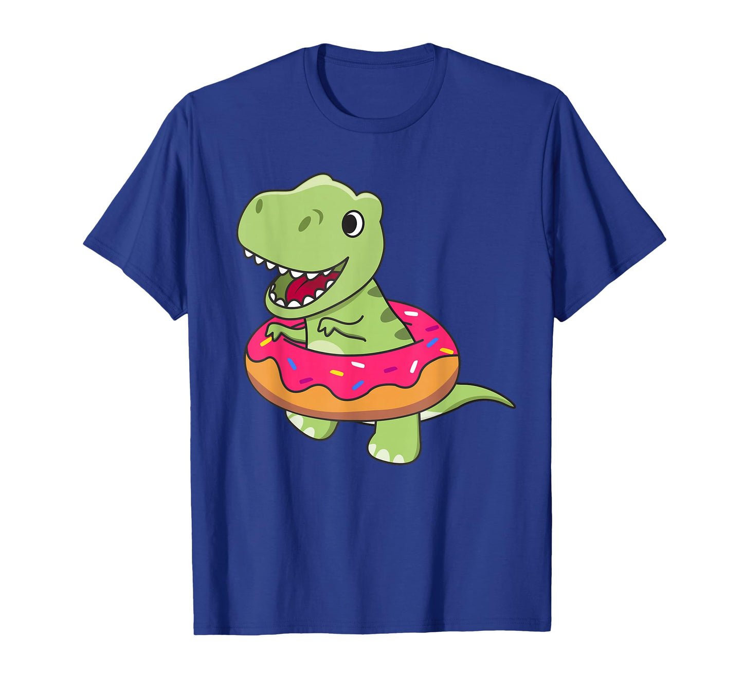Cute T-Rex Dinosaur Funny Animals In Donut Sweet Pastry T-Shirt