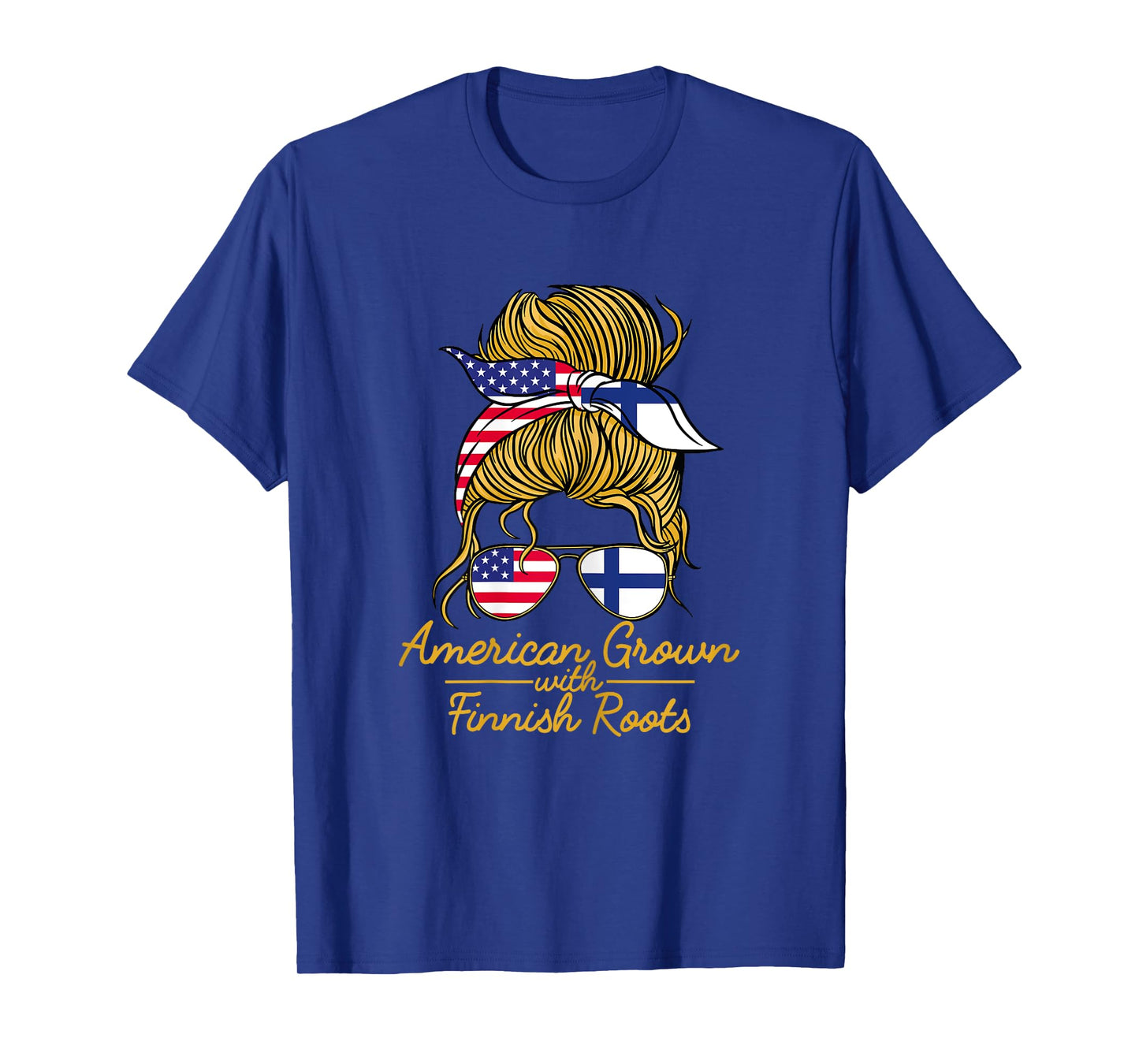 American Grown with Finnish Roots Finland and USA Flag T-Shirt