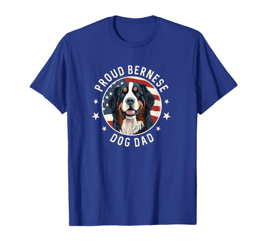 American Flag, Proud Bernese Mountain Dog Dad T-Shirt