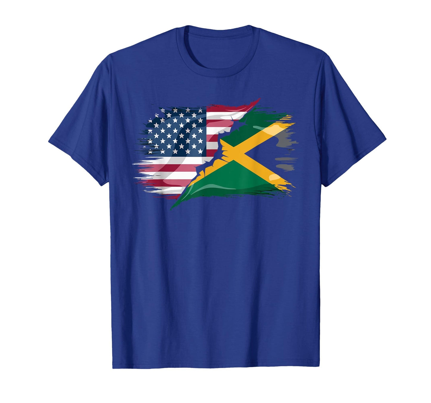 Half American Half Jamaican USA Flag Jamaica America T-Shirt