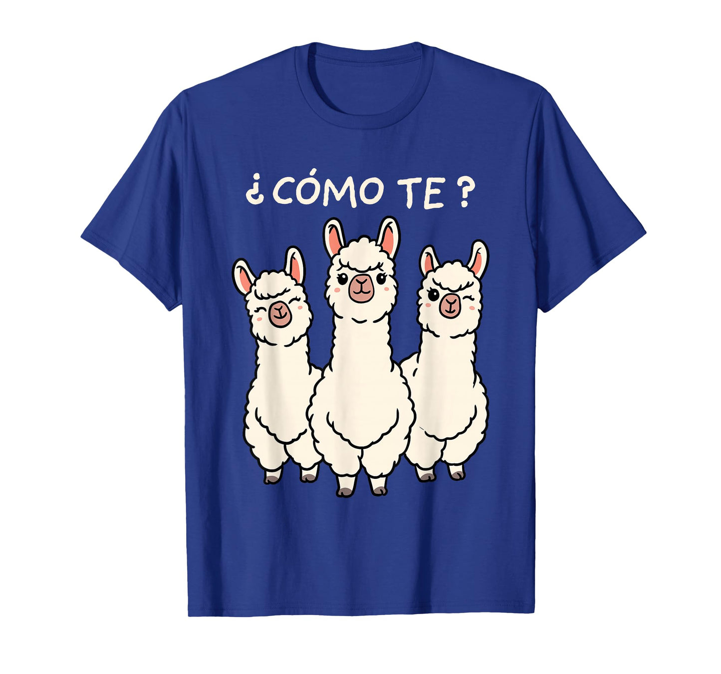 Como Te Llamas Shirt Funny Llama Spanish Teacher Joke T-Shirt