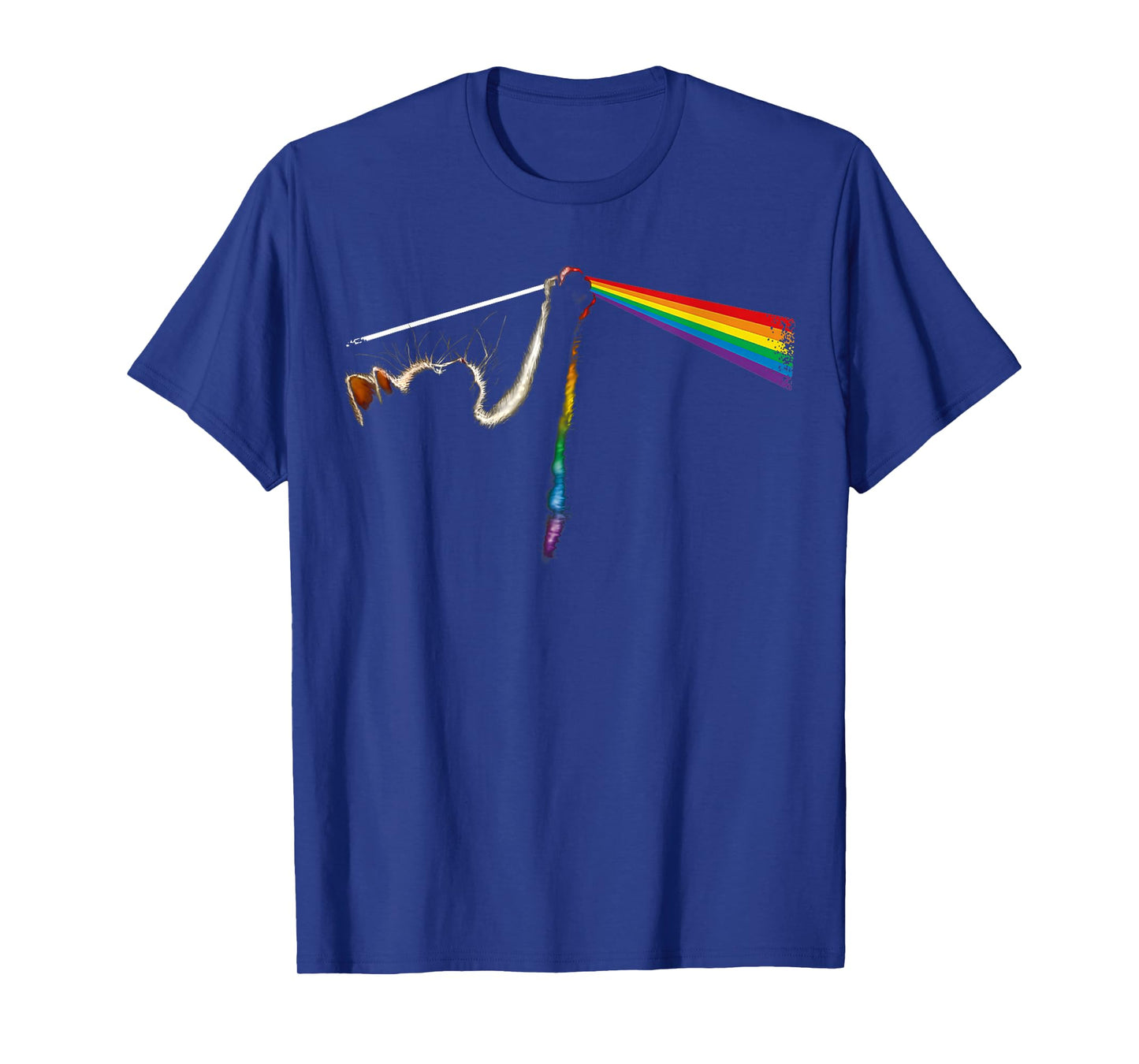 Vintage Cat Lover Dad Cat Mom Prism Rainbow Light Rock Music T-Shirt