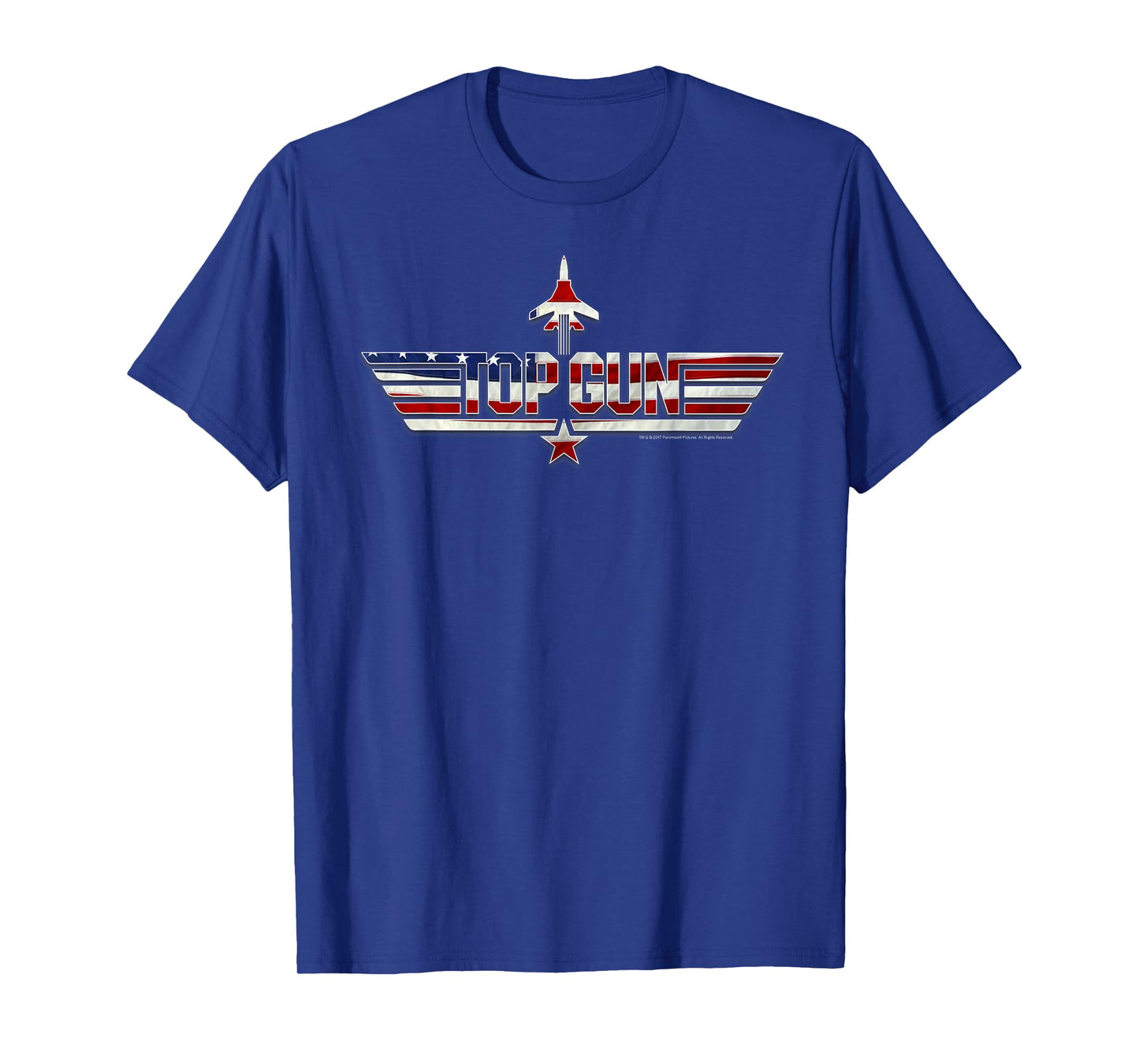 Top Gun American Flag Stars and Bars Logo Action Movie T-Shirt