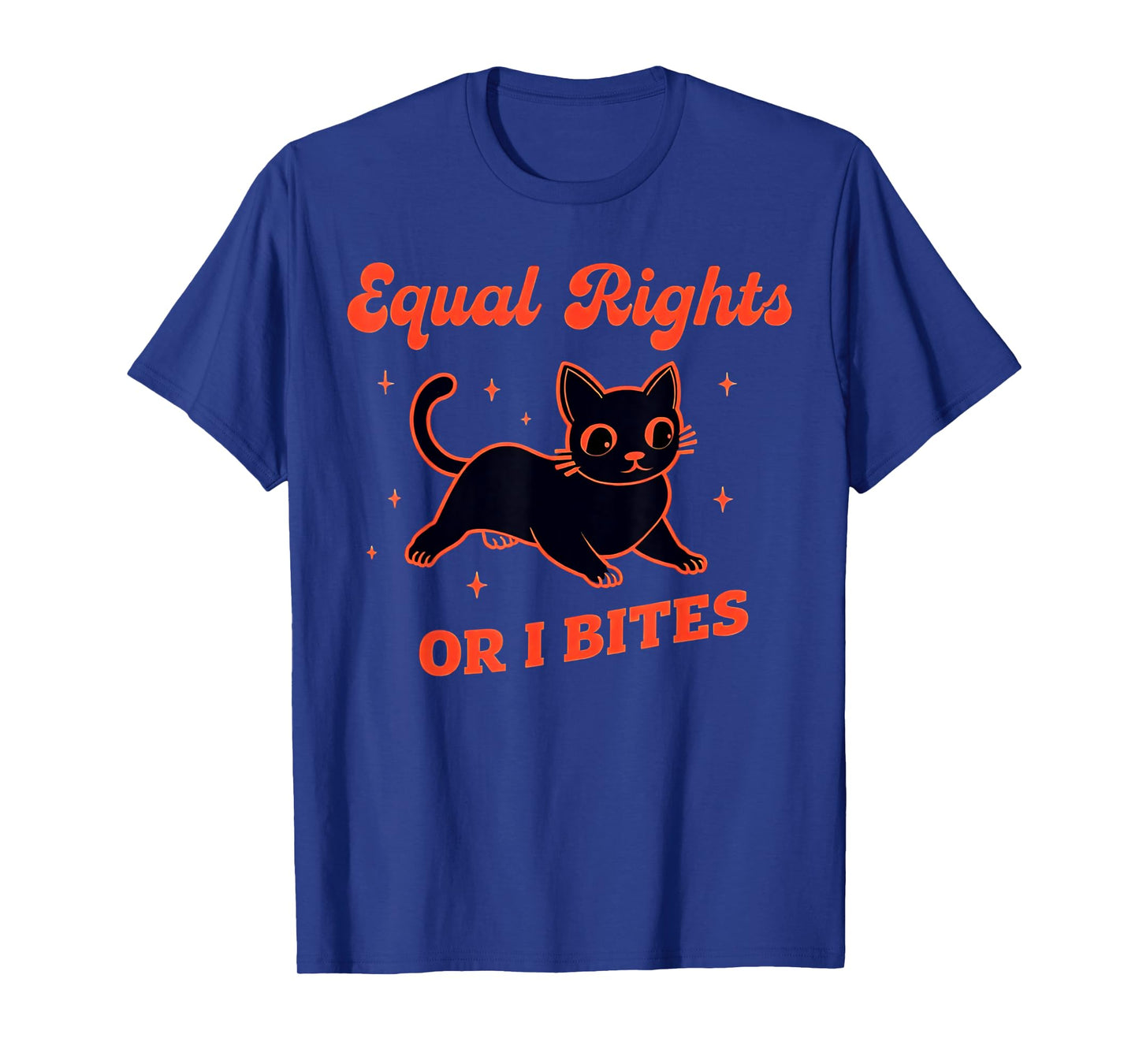 Funny Feminist Cat Equal Rights Or I Bite Equality Feminist T-Shirt for Men Women