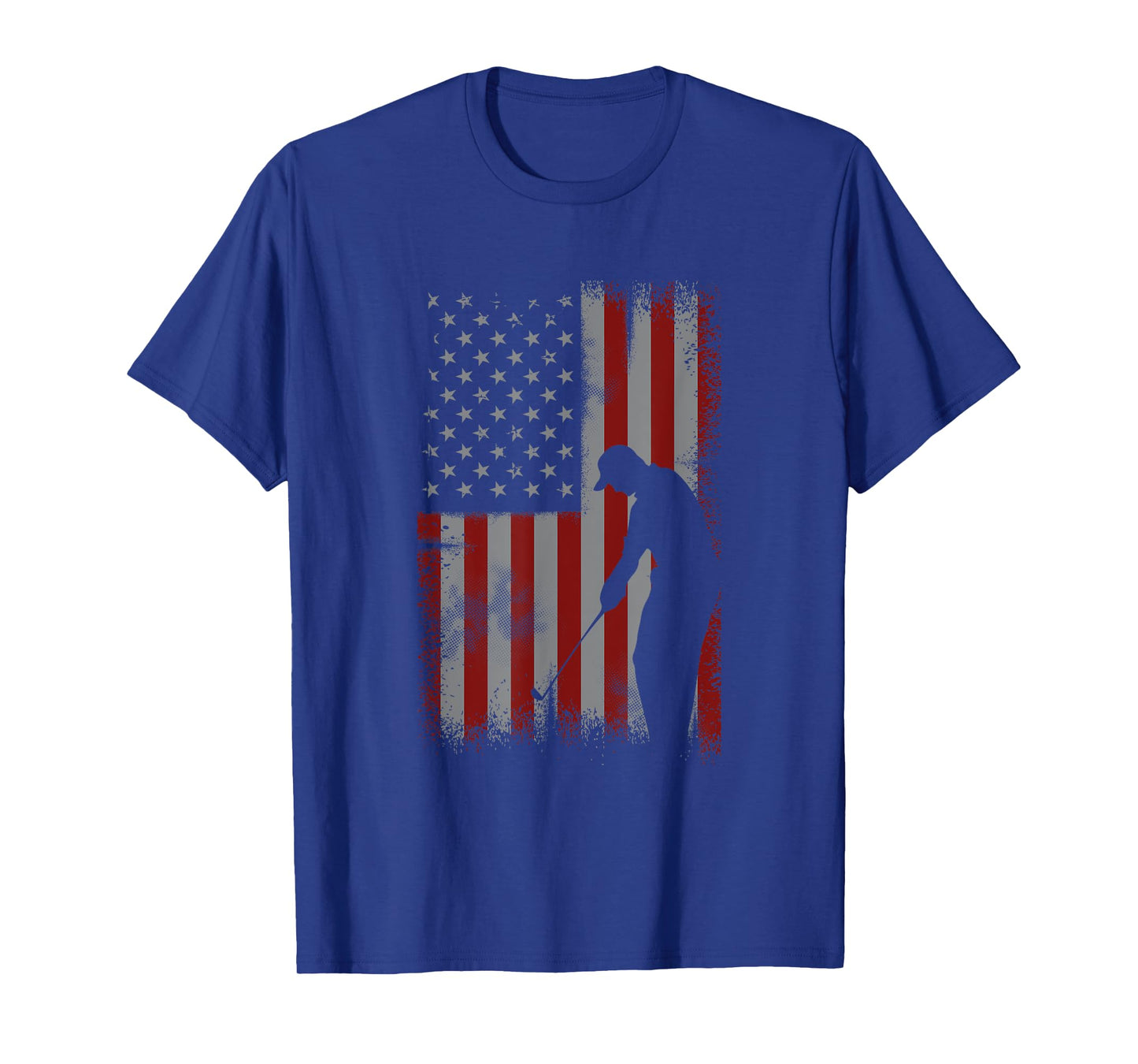 Retro American Flag Golf Gift for Golfer Men Golf Club Gift T-Shirt