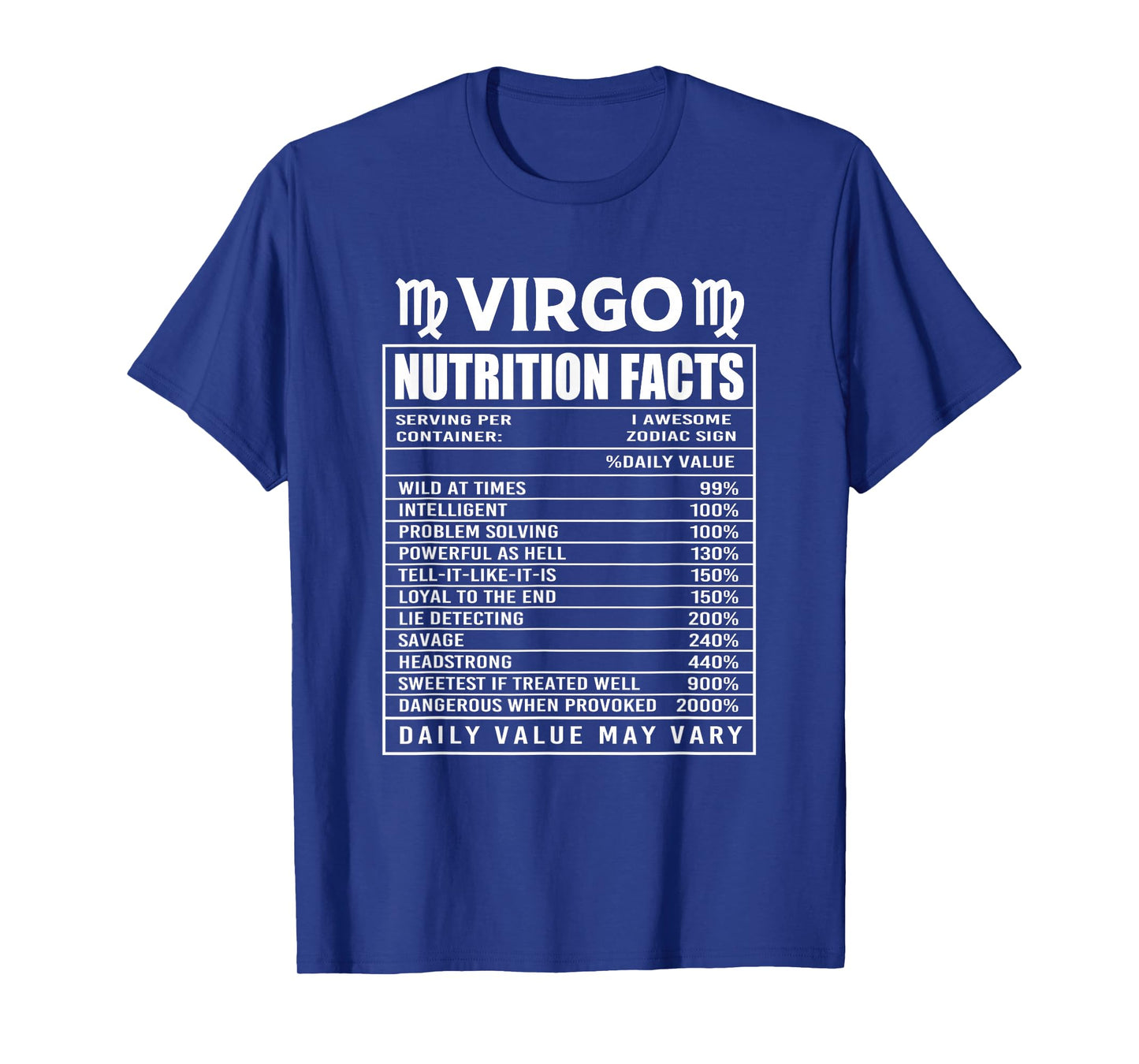 Virgo Nutrition Facts T-Shirt