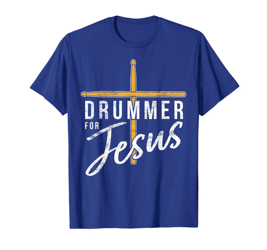 Drummer for Jesus Christian Church Music Religious Drummer T-Shirt