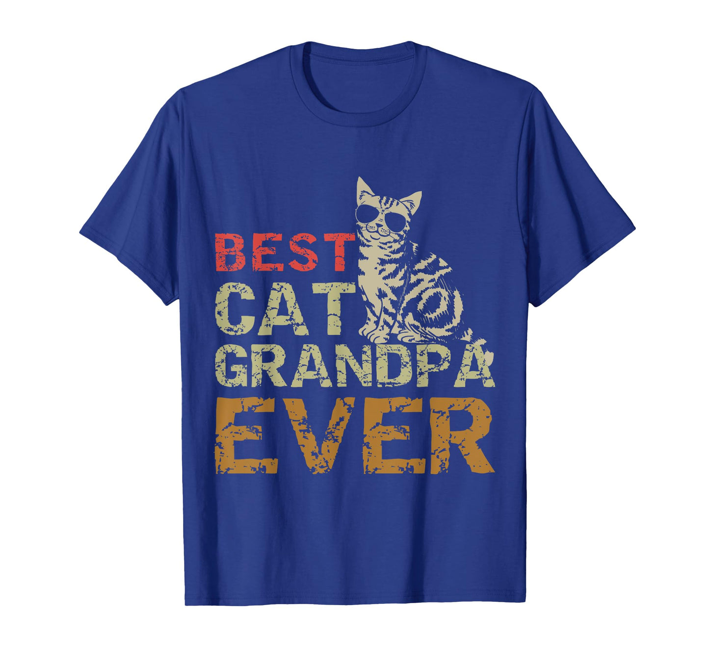 Best Cat Grandpa Ever Funny Cat Kitty Lover Retro Style Gift T-Shirt for Men Women Girls Kids