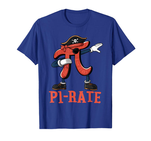 Pi Symbol Dabbing Pi rate Math Pirate Funny Pi Day Kids T-Shirt