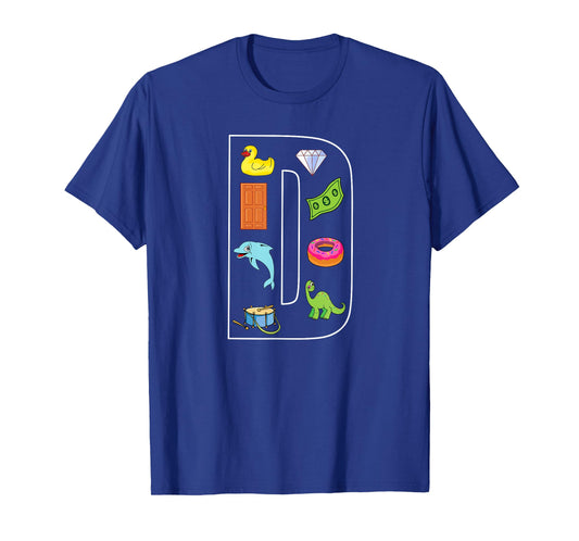 Alphabet Letter D Phonics Objects That Start With D Shirt T-Shirt