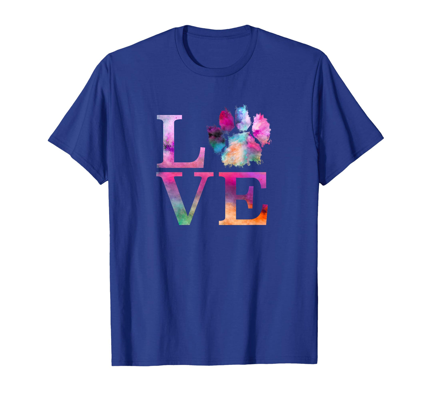 Love Dog Paw Print Shirt Colorful Messy Animal Gifts Women T-Shirt