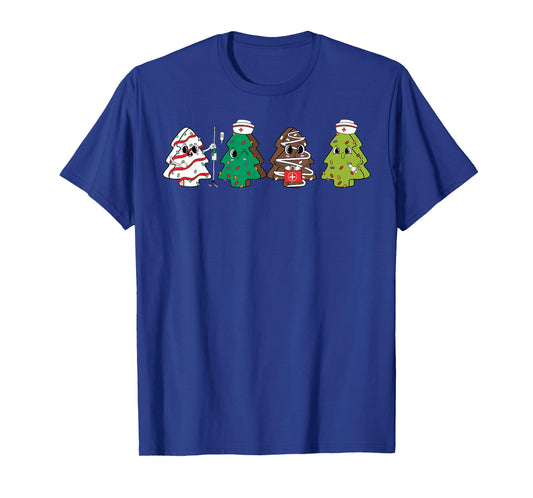 Christmas Nurse Tree Cake Nursing School Registered Nurse RN T-Shirt