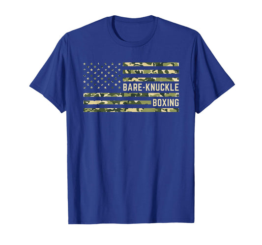 Bare Knuckle Boxing Camo American Flag Boxing USA Flag Boxer T-Shirt