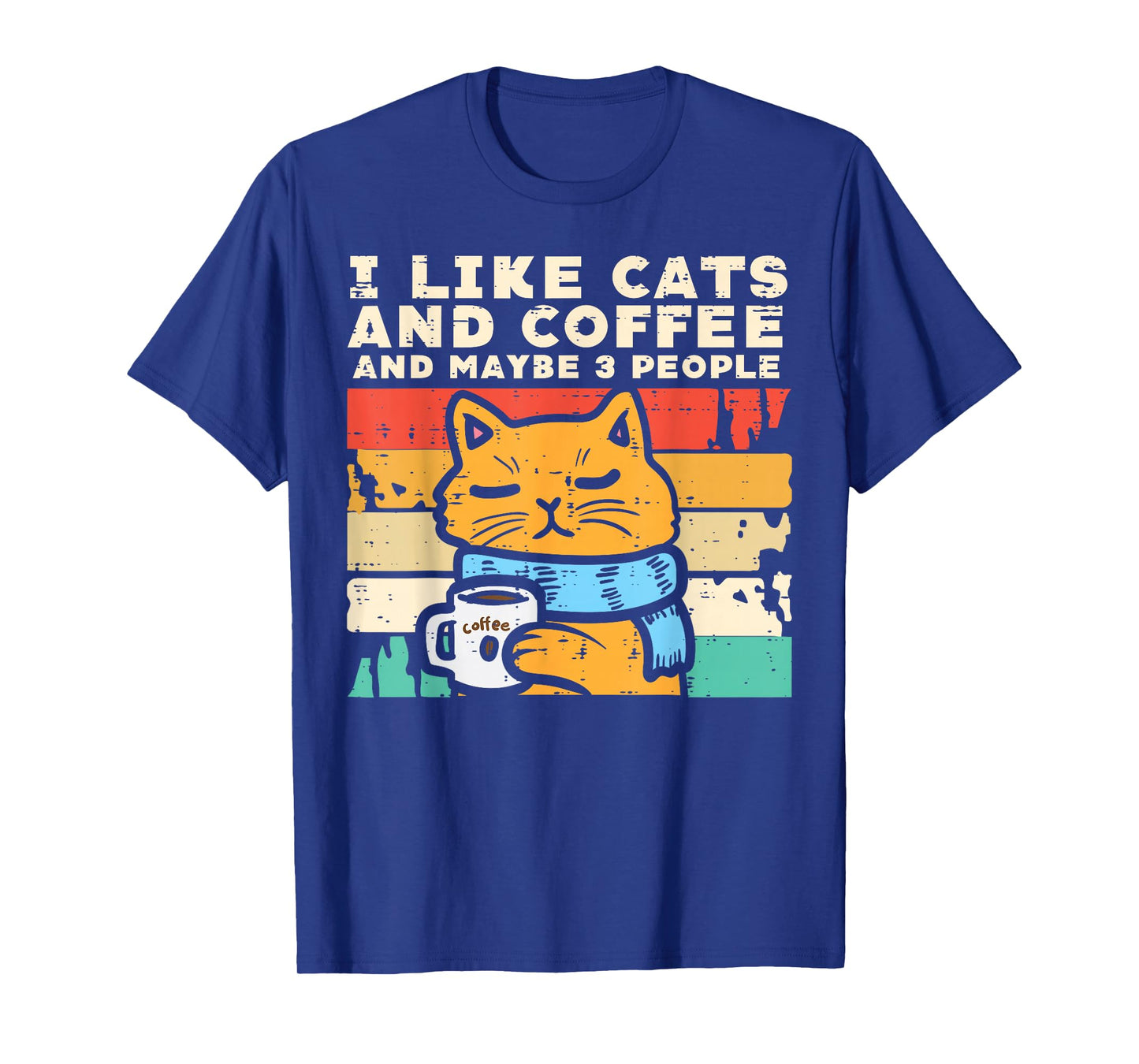 I Like Cats Coffee 3 People Funny Pet Owner Men Women Kids T-Shirt