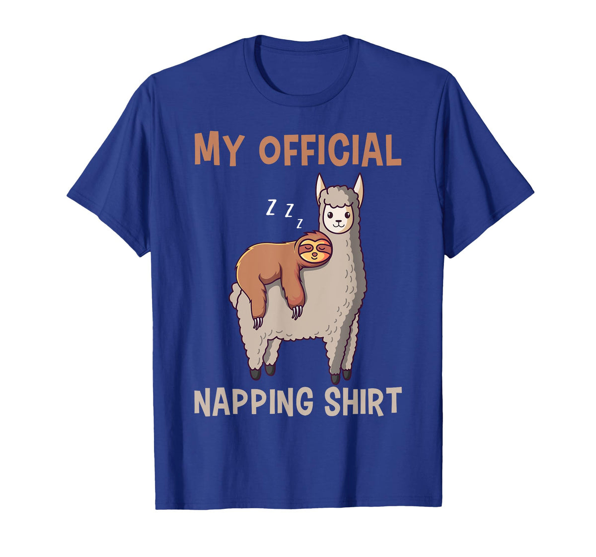 My Official Napping Shirt Sleeping Sloth Llama Alpaca T-Shirt