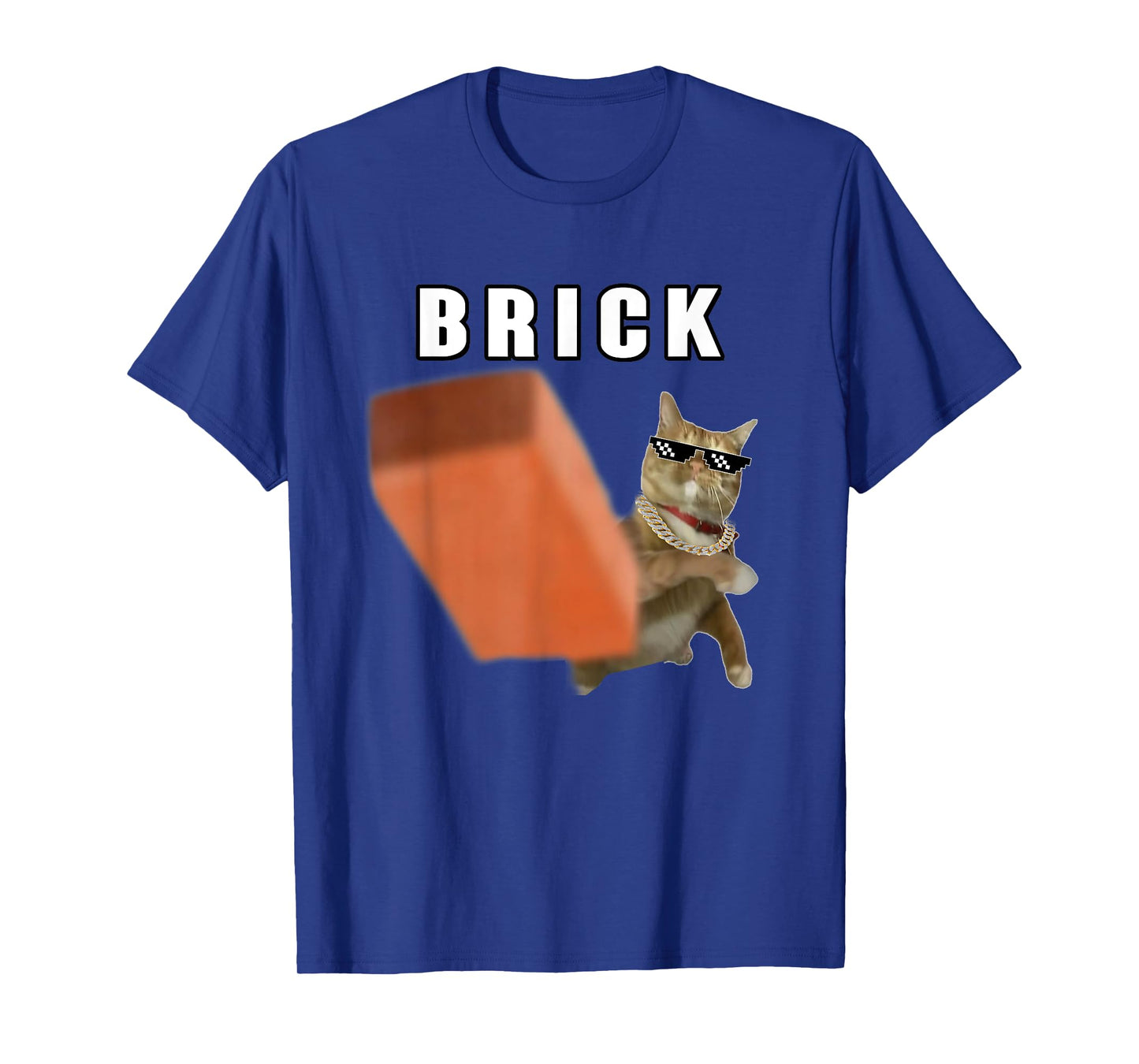 Funny Cat Throwing Brick Silly Cats Meme Brainrot Cat Lover T-Shirt for Men Women