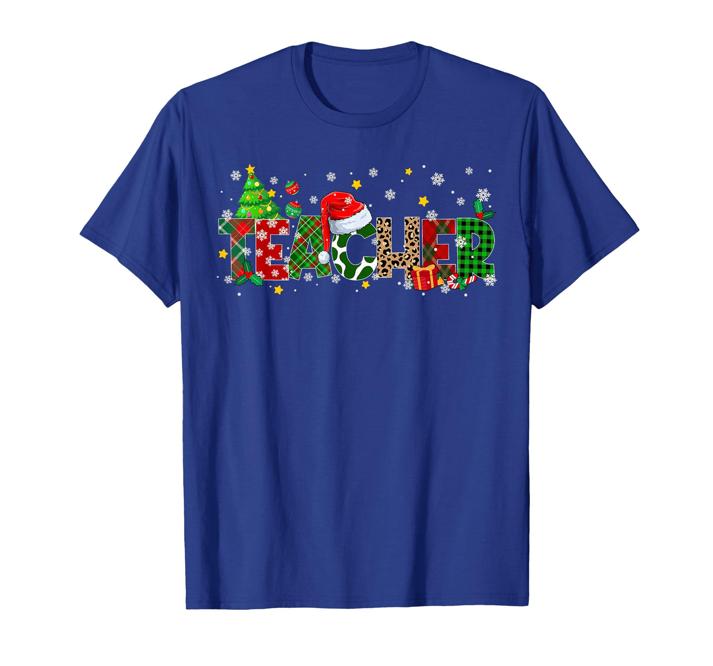Teacher Christmas Plaid Pajamas Pjs Xmas Men Women T-Shirt