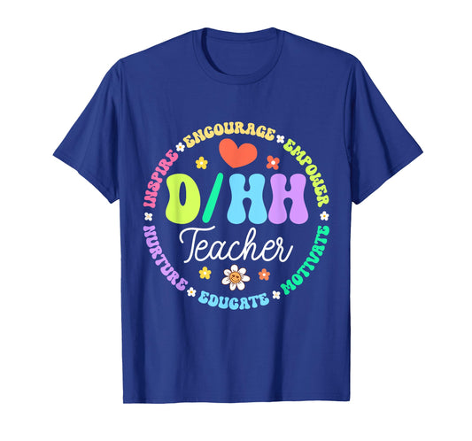 D/HH Teacher Deaf and Hard of Hearing ASL Teachers Groovy T-Shirt