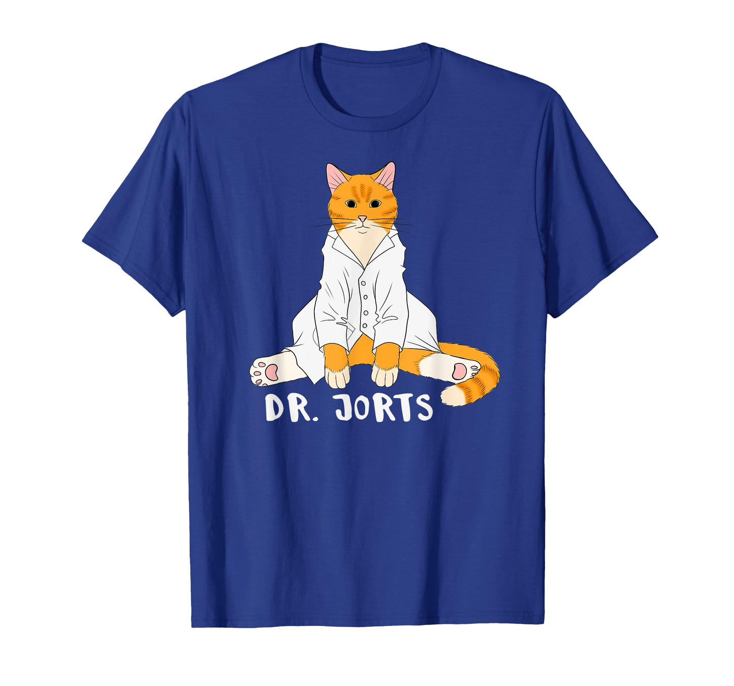 Dr. Jorts the Cat I like Jorts Funny Orange Tabby Cat T-Shirt for Men Women Kids