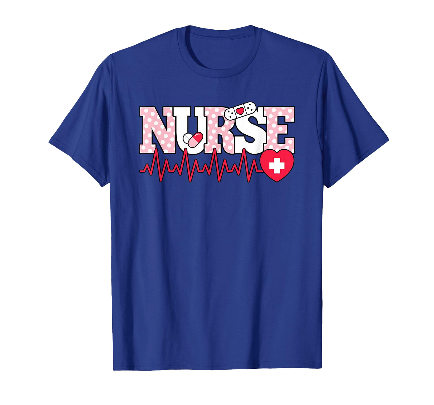 Cute Pink Nurse Heartbeat Nursing Women T-Shirt
