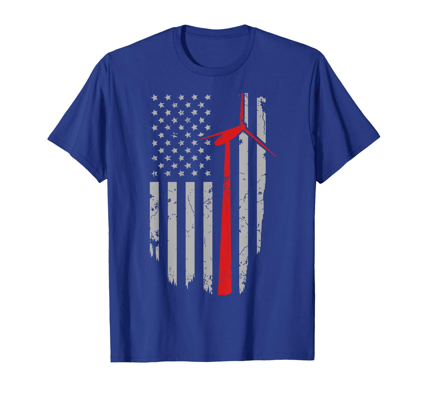 Vintage American Flag Mens Apparel, Wind Turbine Technician T-Shirt