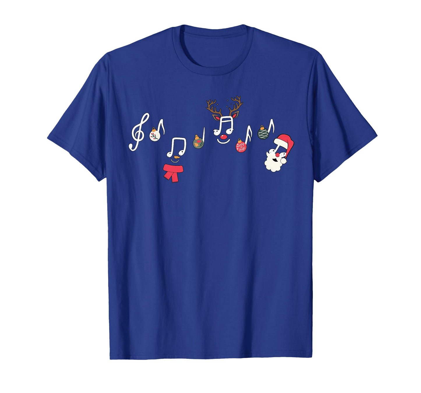 Christmas Santa Snowman Reindeer Music Notes Teacher Holiday T-Shirt