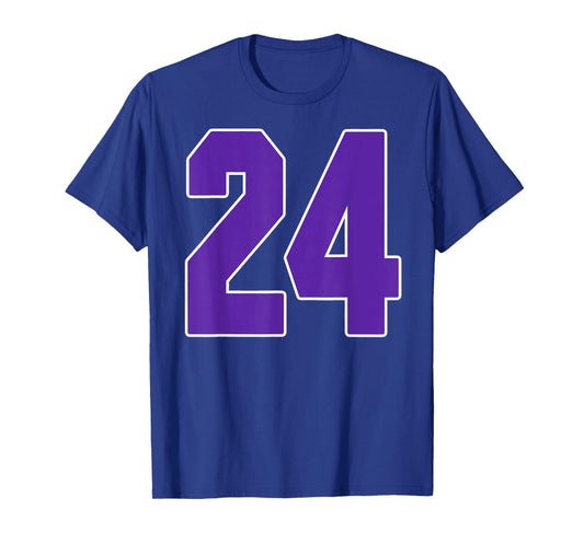 Purple Number 24 Jersey Big #24 Uniform Favorite Player T-Shirt