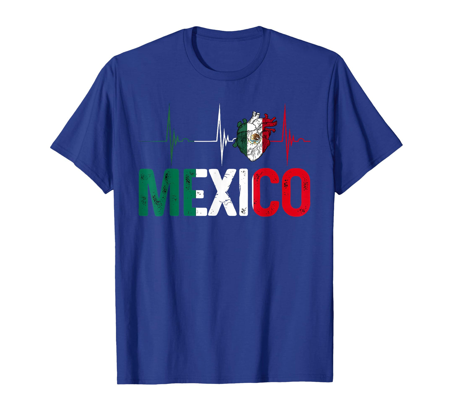 Mexico Heartbeat Pulse Mexico Flag Mexican Cinco De Mayo T-Shirt