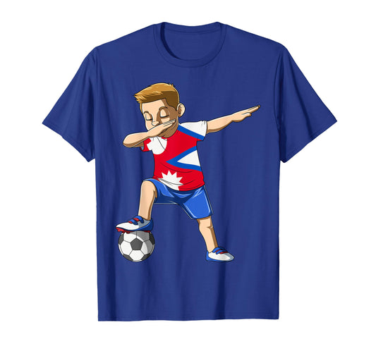 Dabbing Soccer Boy Nepal Jersey Nepalese T-Shirt