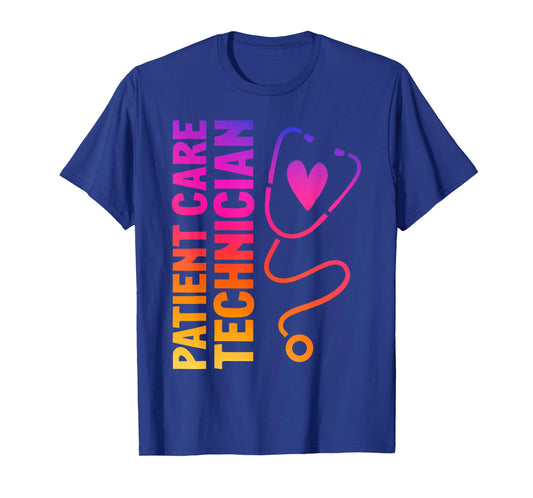 Cute Patient Care Technician Heart Stethoscope T-Shirt