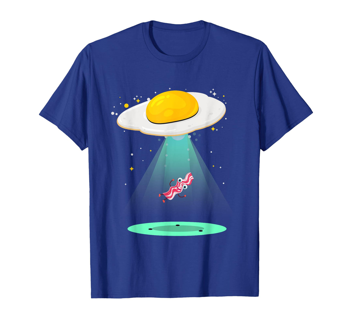 Funny Sunnyside Up Egg UFO Abduction Breakfast Bacon Lover T-Shirt