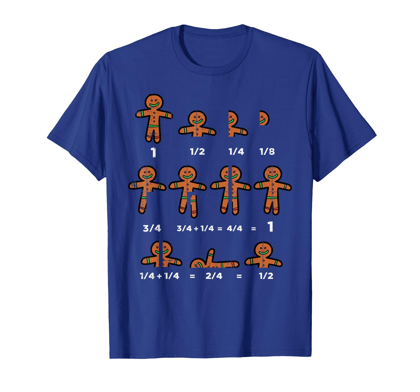 Christmas Gingerbread Fraction Cute Xmas Cookie Math Teacher T-Shirt