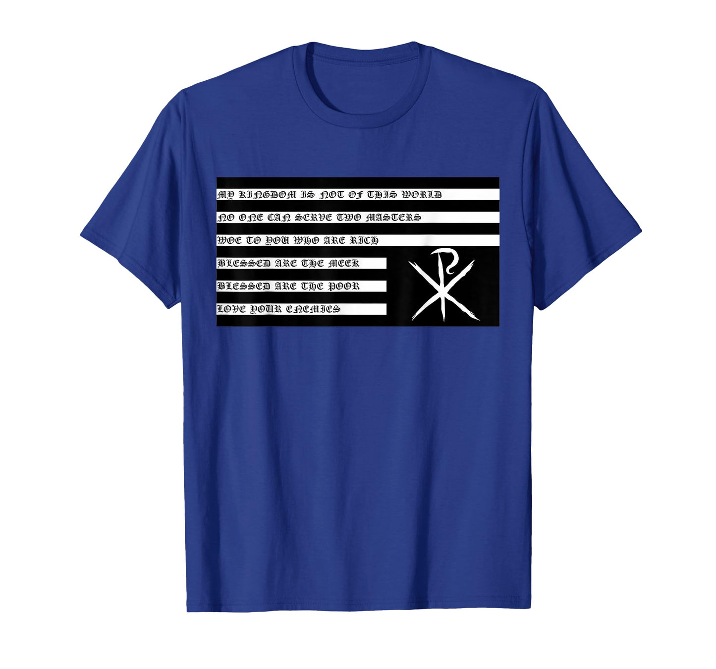 Funny American Flag Christian Nation Chi Rho Tee T-Shirt
