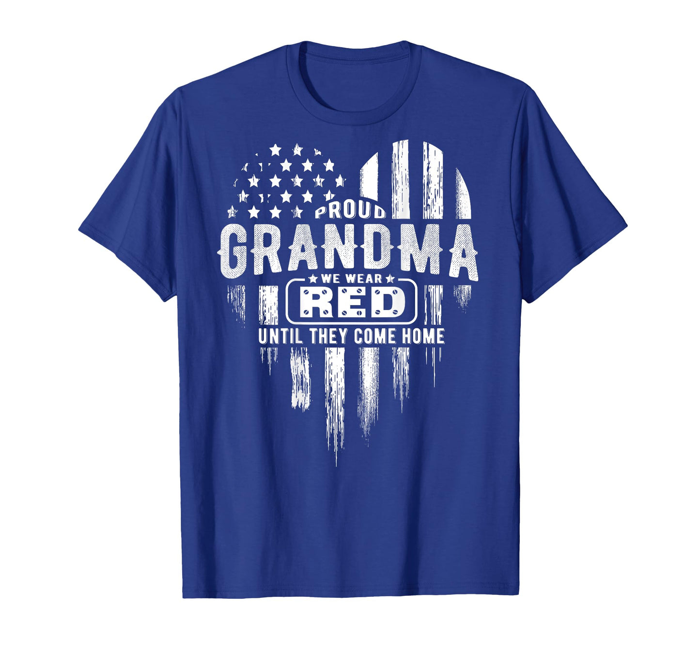 Proud Grandma Red Friday American Flag Heart (on back) Women Men T-Shirt