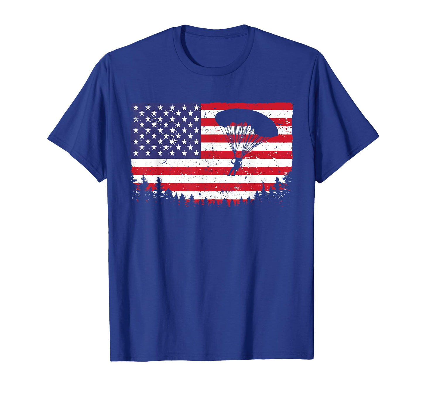Cool Skydiving Art Men Women Skydiver American Flag Skydive T-Shirt