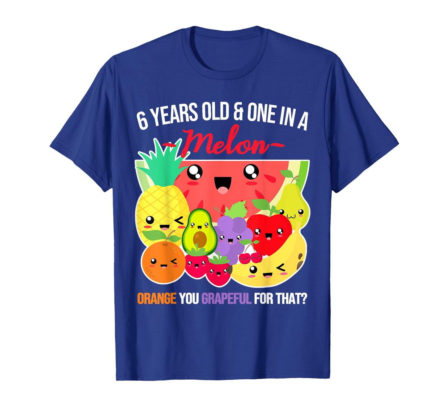 One in a Melon Funny Fruit Saying 6th Birthday - 6 Years Old T-Shirt