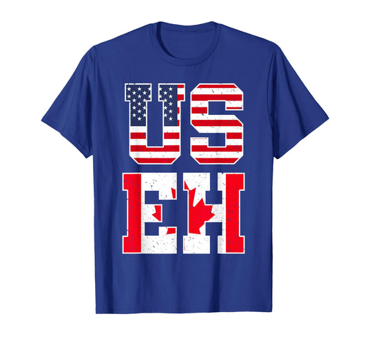 US EH Shirt American Canadian Flag Canada Pride USA Gift T-Shirt