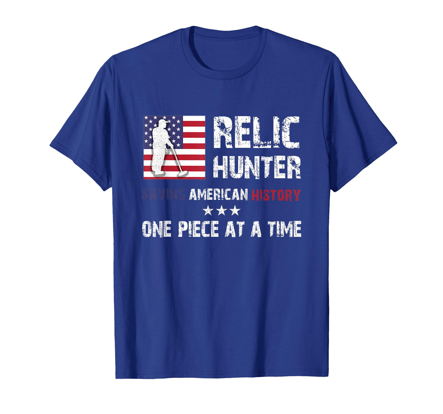 Relic Hunter Metal Detector Treasure Hunting US Flag Gift T-Shirt