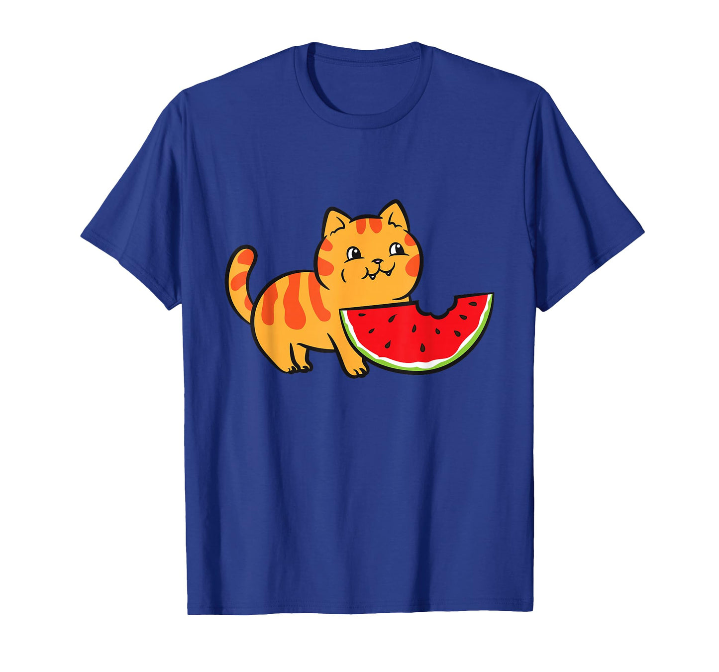 Watermelon Fruit Funny Cat Eating Watermelon T-Shirt
