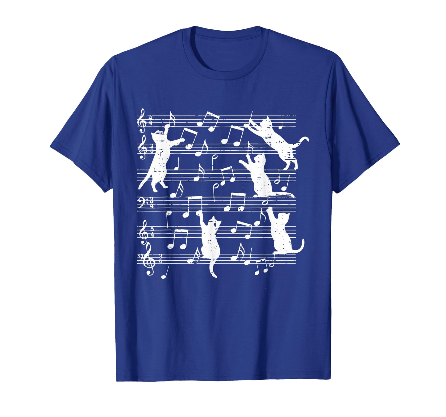 Cats Playing Music Notes Funny Kitten Musician Women Men Kid T-Shirt