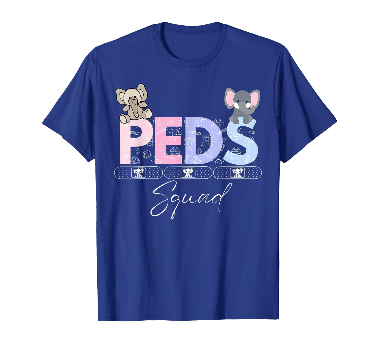 Cute Peds Squad Nurse Elephant Pediatric Graduation T-Shirt