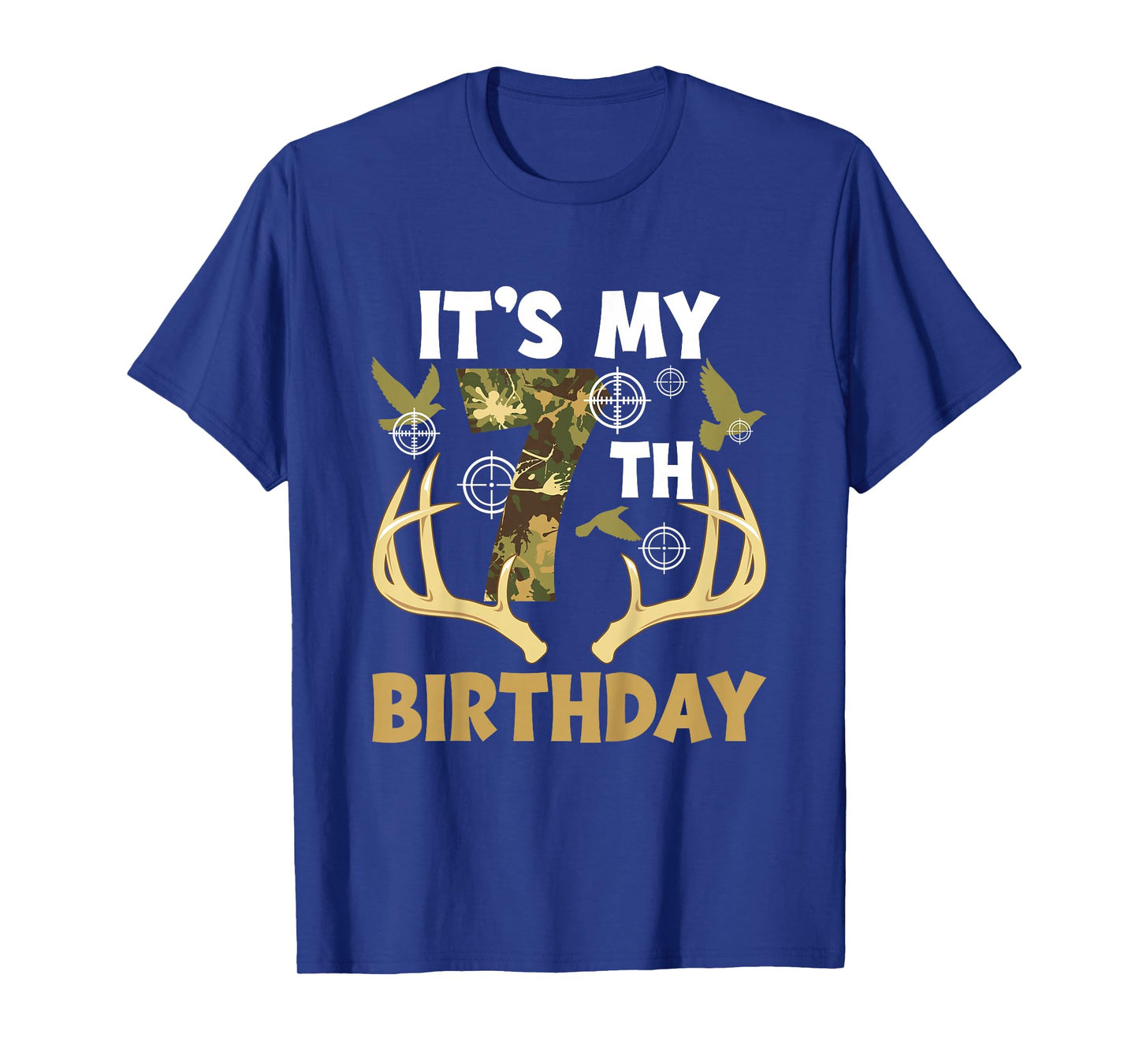 7th Hunting Birthday Party 7 Year Old Hunter Birthday T-Shirt