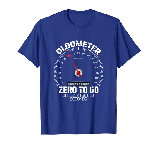 60th Birthday Oldometer Zero To 60 Years Funny 60th Birthday T-Shirt