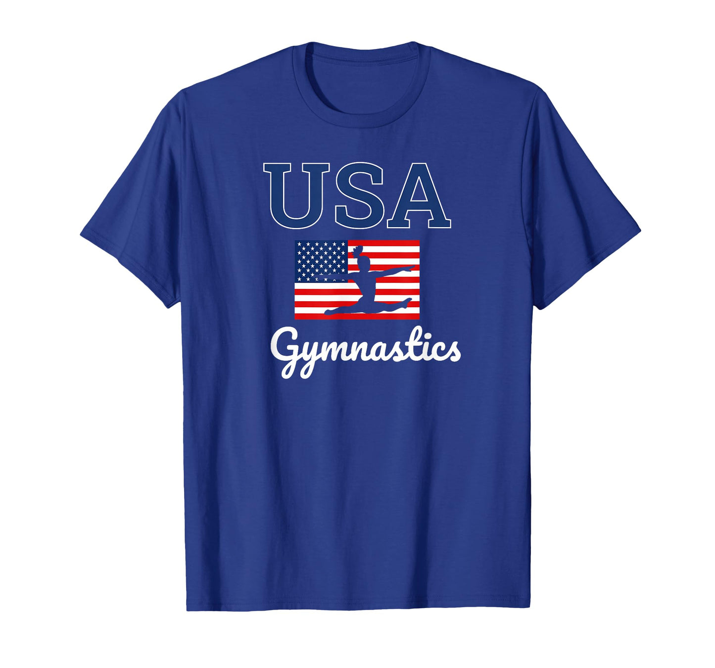 Girl Tumbling Team Gear Gymnast Gymnastics USA American Flag T-Shirt