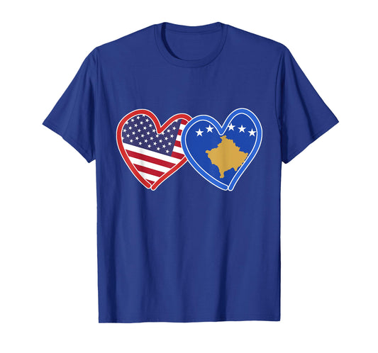 Kosovo American Kosovo & America Flag T-Shirt