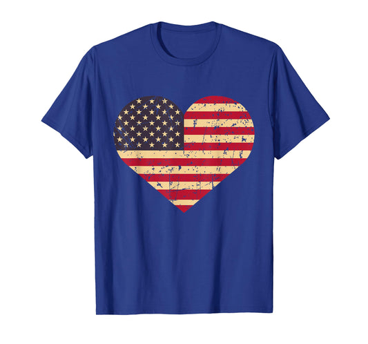 USA Heart United States of America American Flag July 4th T-Shirt