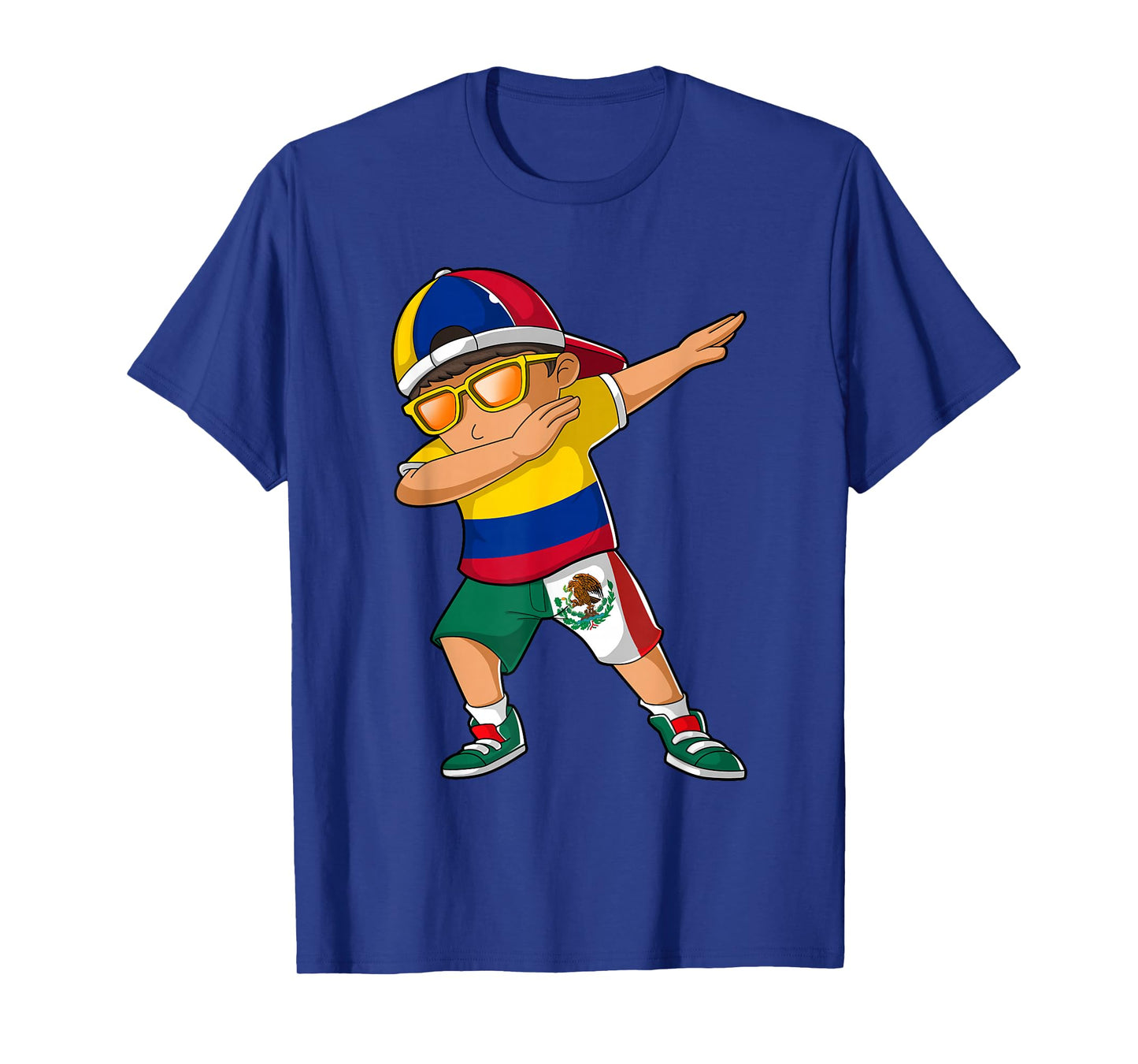Half Colombian Half Mexican Boy Colombia Mexico Flag T-Shirt