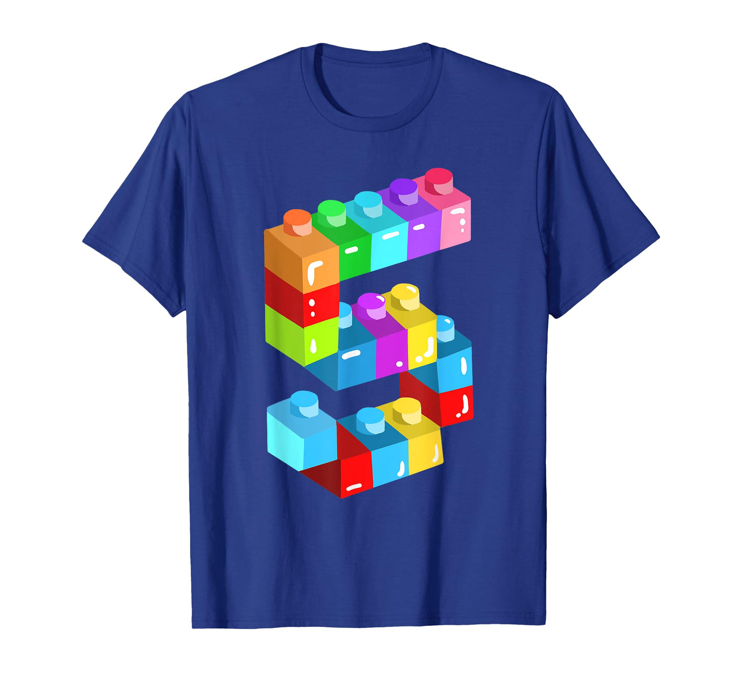 Kids Building Blocks Bricks 5 Years Old 5th Birthday Boys T-Shirt