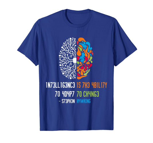 1n73ll1g3nc3 15 7h3 4b1l17y 70 4d4p7 70 ch4ng3 T-Shirt